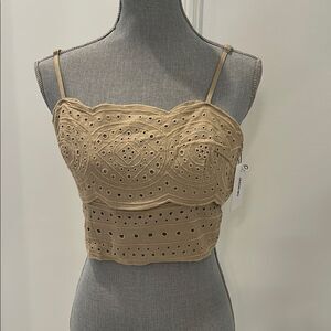 Jason Wu Tan Crop Embellished Camisole